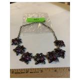 Vintage choker with faux rubies and amethyst