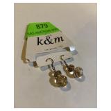Clear crystal cut pierced dangle earrings