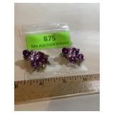 Vintage clip earrings Lucite  and beads