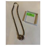 Vintage gold tone, flexible tubular necklace 24