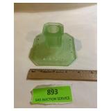 Vintage green satin frosted depression Vaseline
