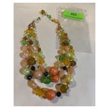 Vintage multi strand, multicolored Lucite