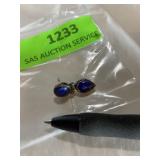 925 Thailand with Bluestone pierced earring only