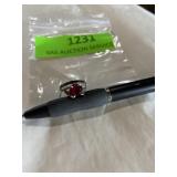 Sterling silver ring with red stone