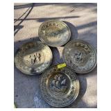 Collection of brass wall hanging decor each 12