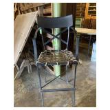 Wrought iron barstool type chair with rope woven