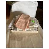 Large collection of vintage napkins and table