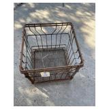 Vintage metal milk crate
