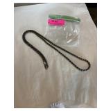 925 silver rope style necklace made in Italy 36
