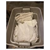 Very large collection of white sheer curtains and