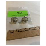 Vintage screwback earrings, silver tone with the