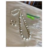 Vintage white Lucite looking necklace and