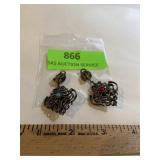 Vintage ornate metal two sided clip earrings