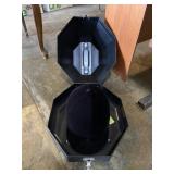 Equestrian riding hat with box. black velvet..