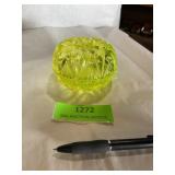 Boyd Vaseline glass powder puff trinket dish