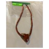 Vintage red Jasper looking heart necklace 10