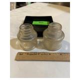 Antique round ink wells
