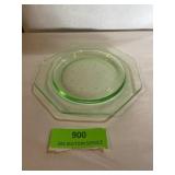 Vintage Vaseline, dessert plate, octagon shaped