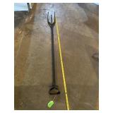 Antique cast-iron fireplace log tongs