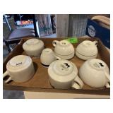 Box of assorted restaurant ware  coffee cups