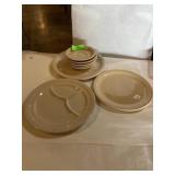 Box of assorted vintage restaurant ware