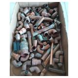 Flat of copper fittings / tubing / elbows