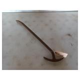 24-in pry bar/nail bar, has a  broken tooth