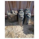 Three 5 gallon US military plastic water cans