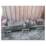 Bricks blocks and flower bed edging