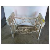 White sewing machine table base, 20x25x 13 in