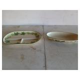 Two Franciscan Ivy serving trays, one has been