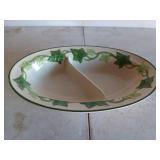 Franciscan Ivy divided serving bowl, 2x12.5 x 8 in