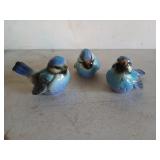 Three Goebel bluebirds, 4 in, marked W. Germany,
