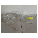 Two Crystal bowls, the larger is 5x9 in