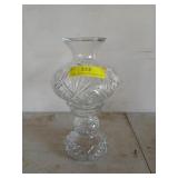 11 inch, two piece, glass lamp/ candle holder