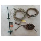 Dog leash and cables for tying dogs up outside