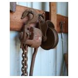 Old come along, and metal pulley