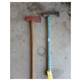 Two Maul axes, 8 lb? One has a blue handle