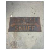 Metal embossed dental snuff sign 20x40