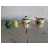 Franciscan Ivy cream and sugar set with salt and