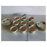 20 pieces of Franciscan Ivy cups and saucers,