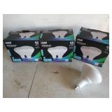 Six boxes of feit electric flood light bulbs,