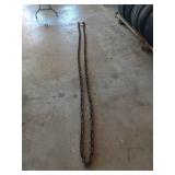 22 ft, half inch chain with two hooks