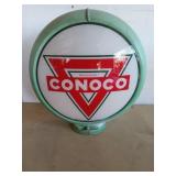Conoco gas globe top, glass and plastic, 16x15 in