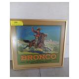 Bronco brand navels (oranges) crate sticker in