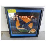 Framed Homer brand Sunkist advertisement, 13x13 in