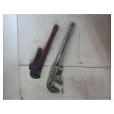 112-in pipe wrench, one stillson wrench