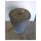 Galvanized trash can with days of the week