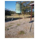 55 gallon deer feeder untested 8 and 1/2 ft tall