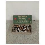 Approximately 30 rounds Remingto 45 automatic